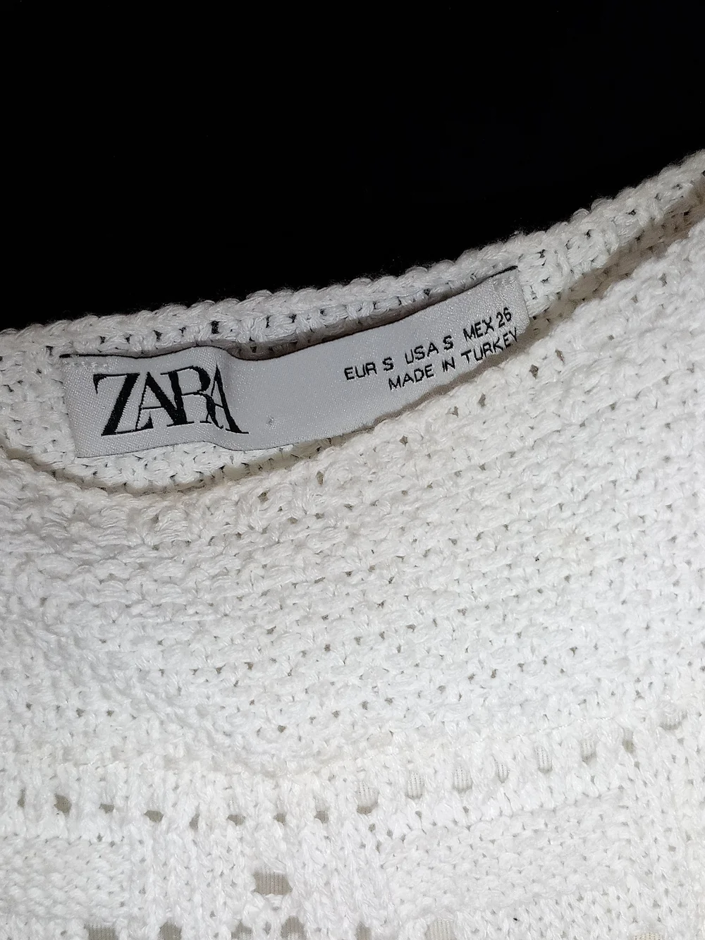 Zara White Crochet Knit Mini Dress